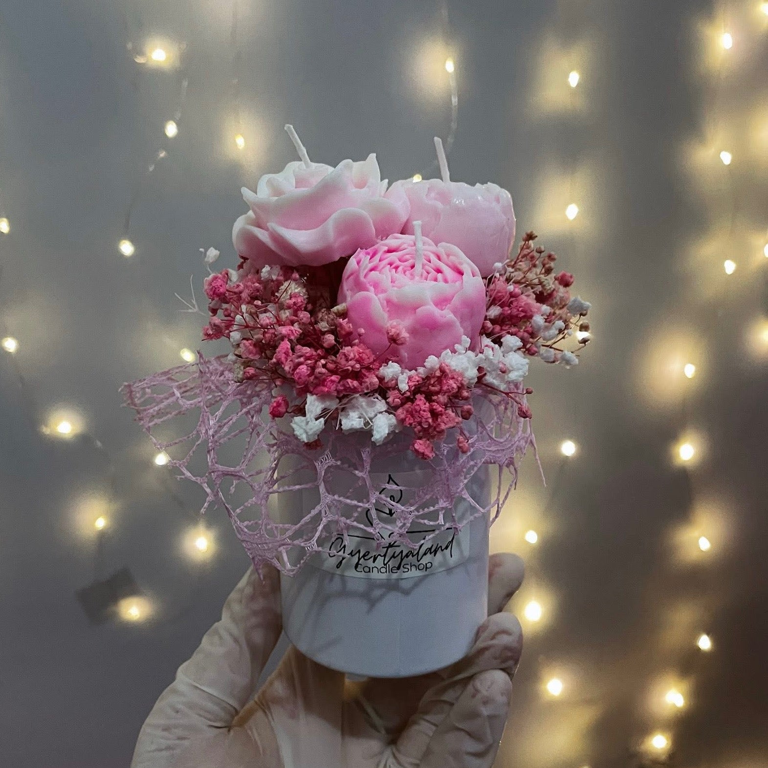 Gyertya virágcsokor