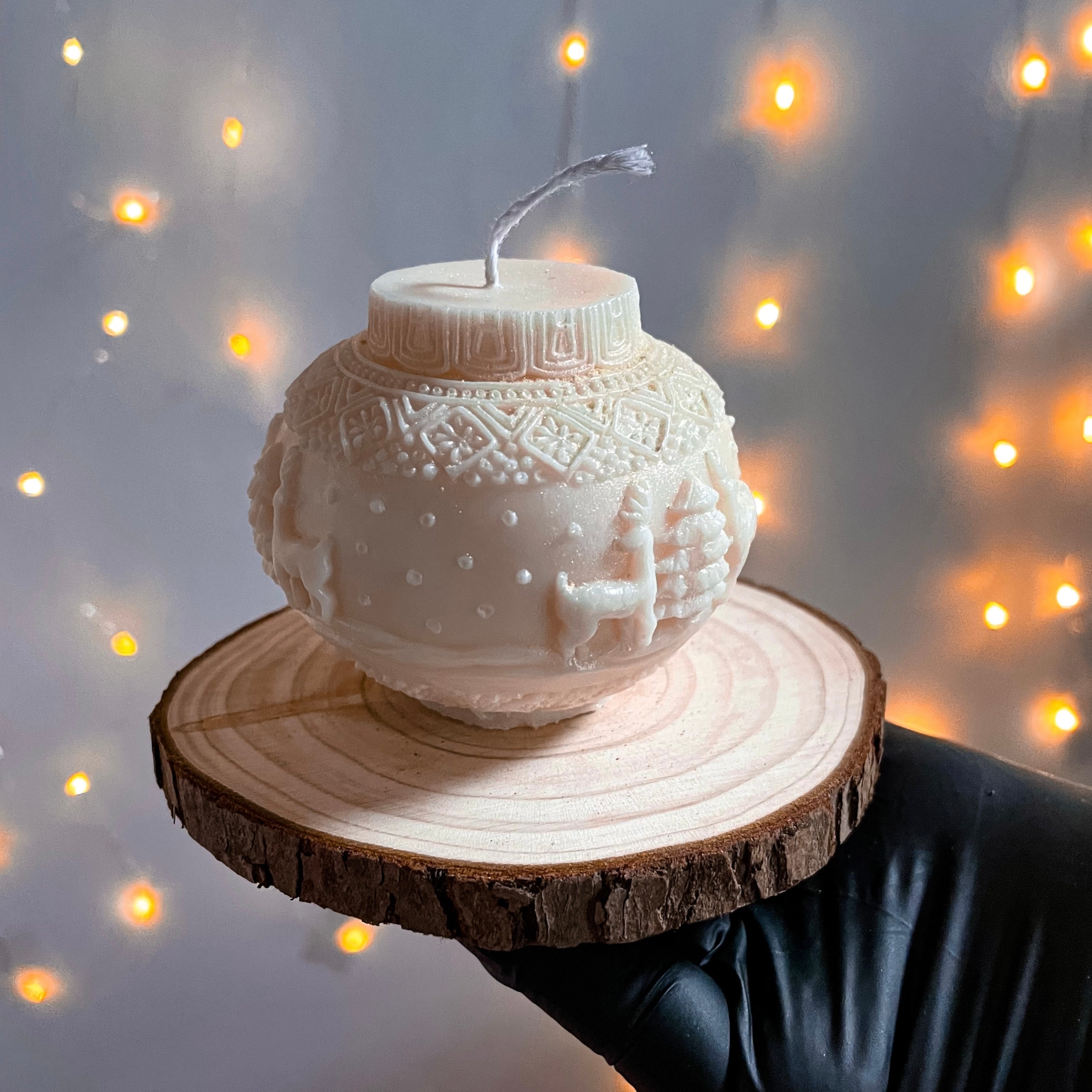 Csillámos Karácsonyi Gömb Gyertya