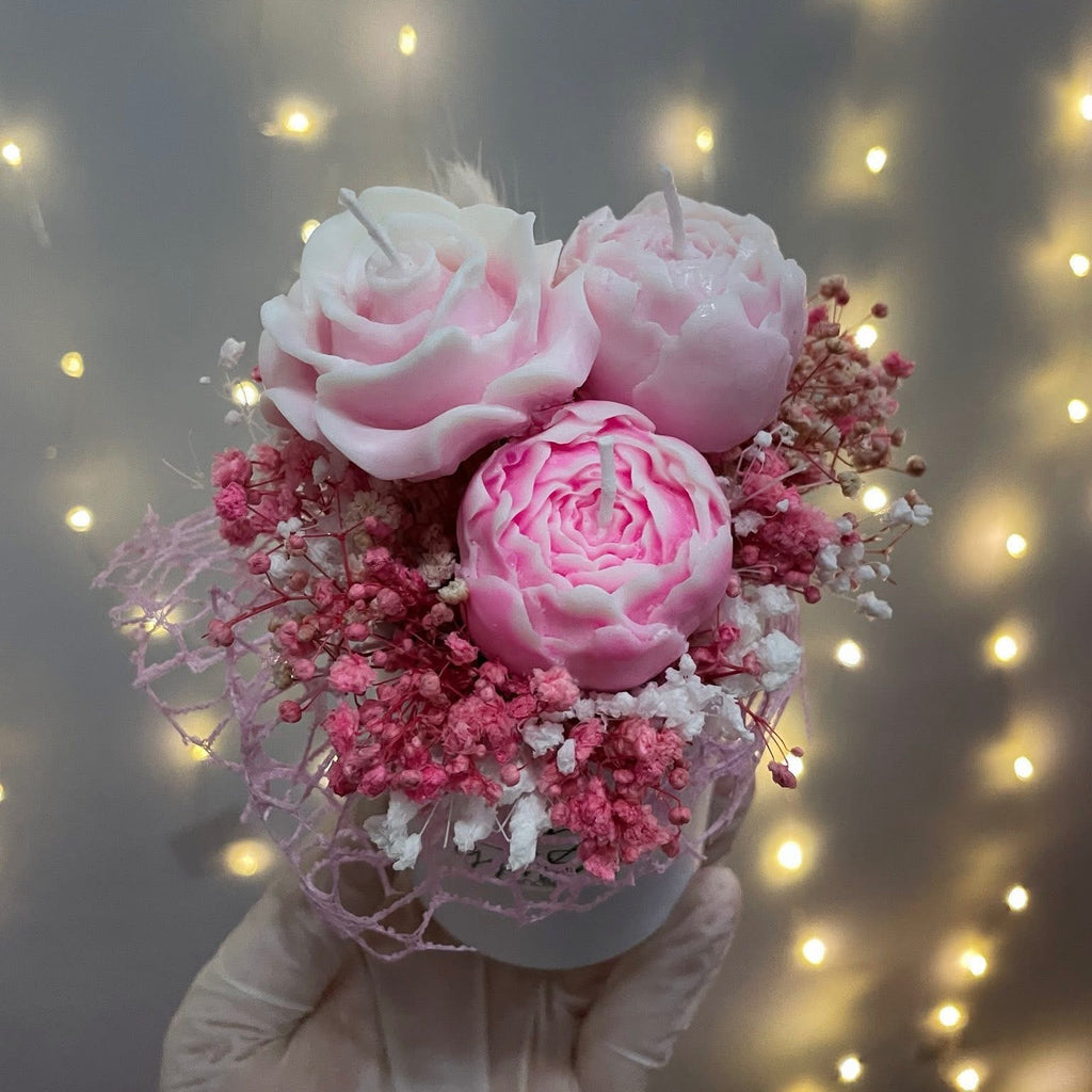 Gyertya virágcsokor