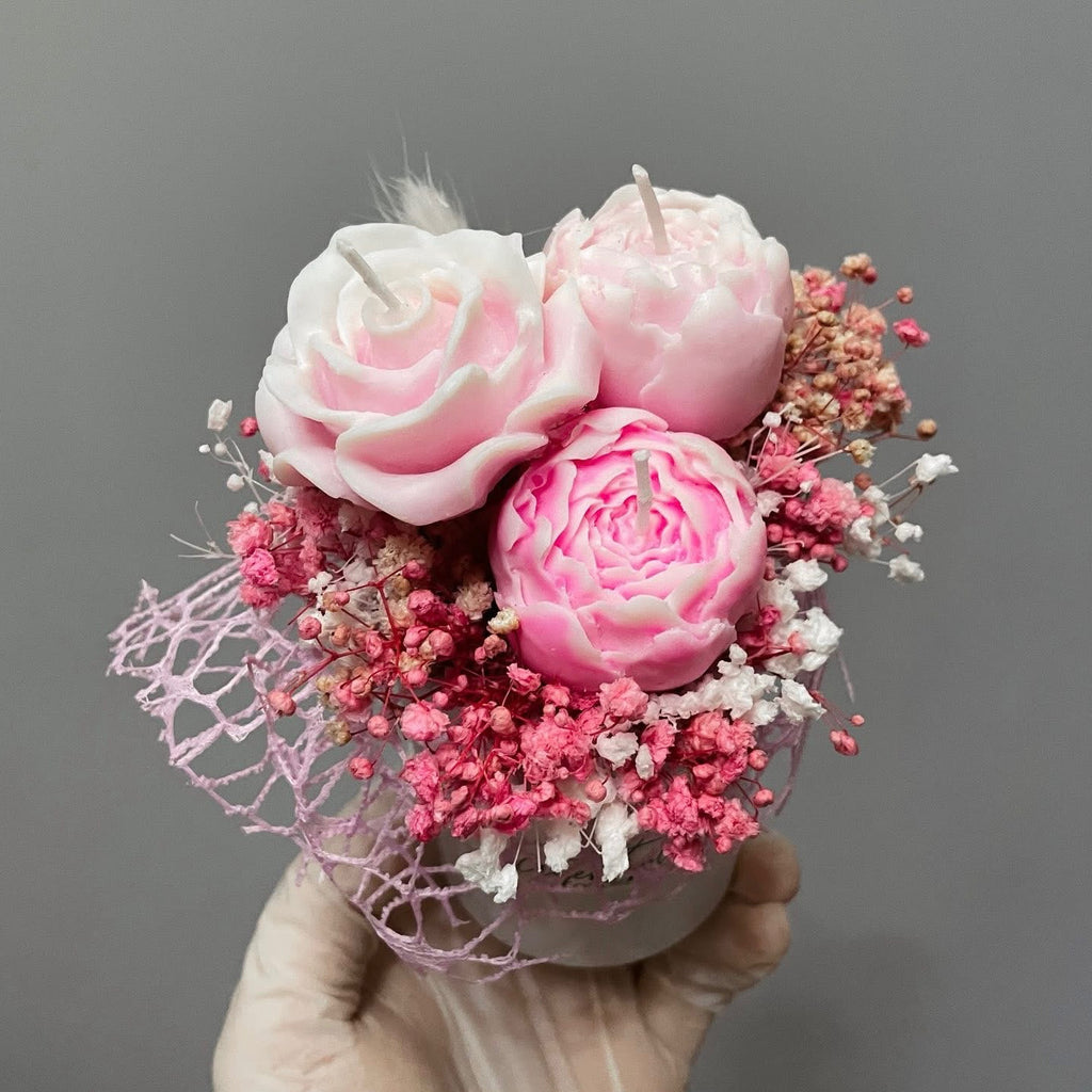 Gyertya virágcsokor