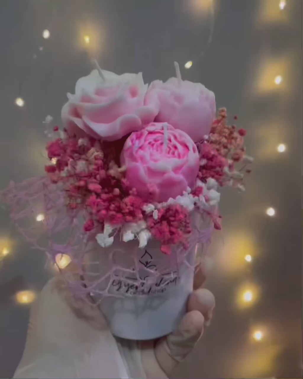 Gyertya virágcsokor